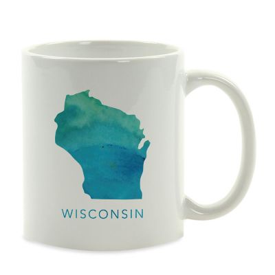 Wisconsin Aqua Blue Water Ceramic Mug Image 2