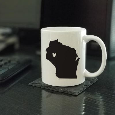 Wisconsin State Heart Ceramic Mug Image 1