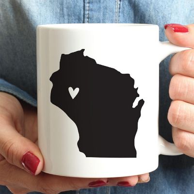 Wisconsin State Heart Ceramic Mug Image 1