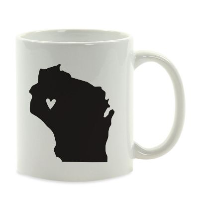 Wisconsin State Heart Ceramic Mug Image 2