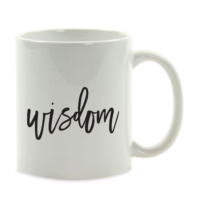 Wisdom Black Calligraphy Ceramic Mug Image 2