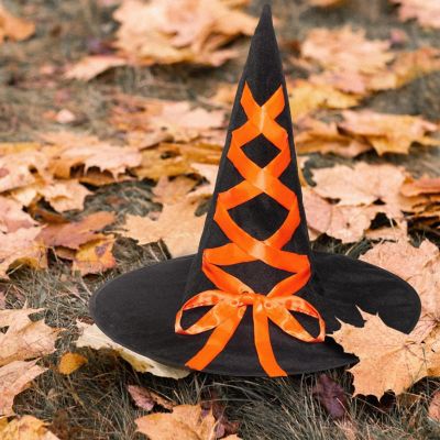 Witch Hat with Ribbon Adult Costume Accessory  Orange Image 2