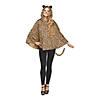 Woman's Hooded Leopard Poncho Costume Image 1