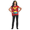Women&#8217;s Wonder Woman&#8482; Shirt Costume with Cape - Medium Image 1