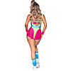 Women's 80s Workout Bandeau Romper Costume - Small Image 1