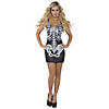 Women's Black & White Dress Skeleton Bones Costume Image 1