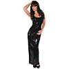 Women's Black Long Sequin Dress - Extra Large Image 1
