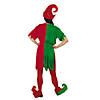 Women's Classic Christmas Elf Red & Green Polyester Costume - One Size Image 1