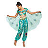 Women's Deluxe Aladdin&#8482; Live Action Teal Jasmine Costume - Large Image 1