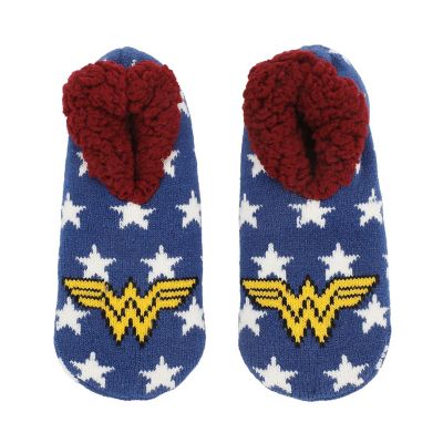 Wonder Woman Themed Star Pattern Women's Slipper Socks-Small-Medium Image 1