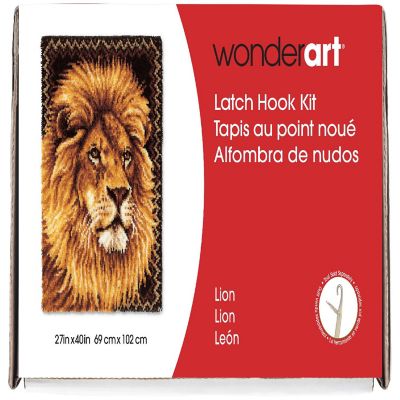 Wonderart Latch Hook Kit 27"X40"-Lion Image 1