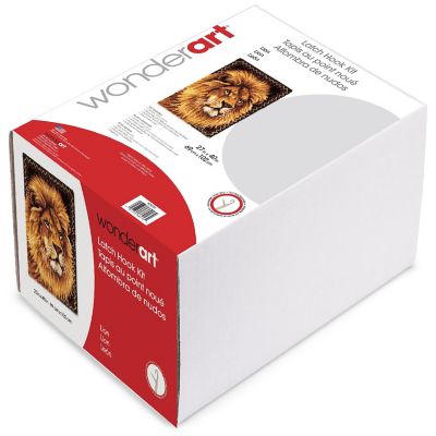 Wonderart Latch Hook Kit 27"X40"-Lion Image 1