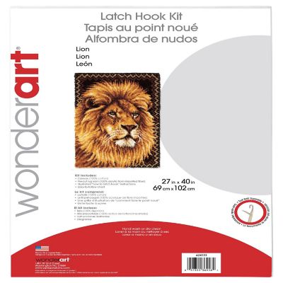 Wonderart Latch Hook Kit 27"X40"-Lion Image 2