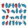 WonderFoam Magnetic Sign Language Letters, Red & Blue Colors, Assorted Sizes, 26 Pieces Per Pack, 2 Packs Image 1