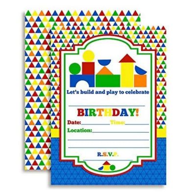 Wood Blocks Invitations 40pc. by AmandaCreation Image 1