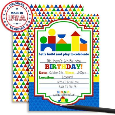 Wood Blocks Invitations 40pc. by AmandaCreation Image 3
