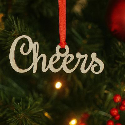 Wood Christmas Ornament  Cheers Shape Image 2