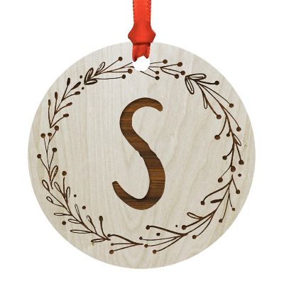 Wood Christmas Ornament Letter A Image 1