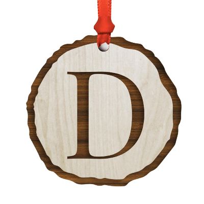 Wood Christmas Ornament Letter D Image 1