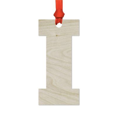 Wood Christmas Ornament Letter E Image 1