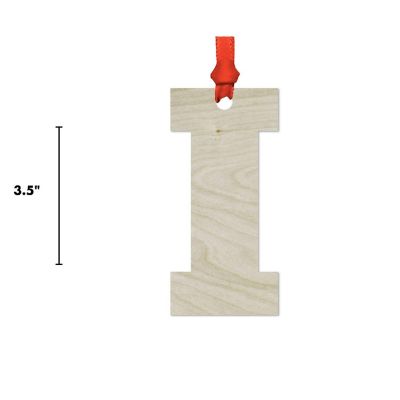 Wood Christmas Ornament Letter E Image 2