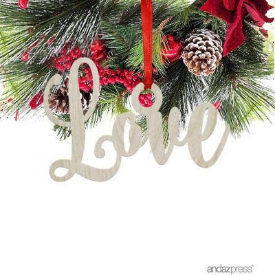 Wood Christmas Ornament  Love Shape Image 1