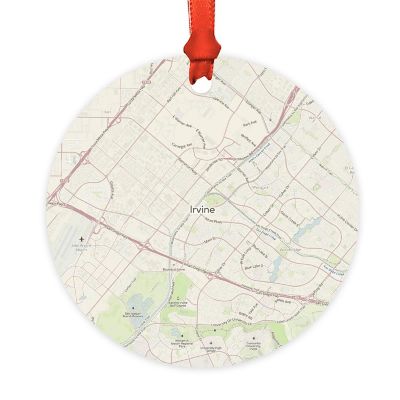 Wood MD Ornament  Irvine, California Map Image 1