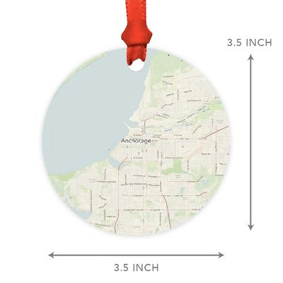 Wood MDF Ornament  Anchorage, Alaska Map Image 3