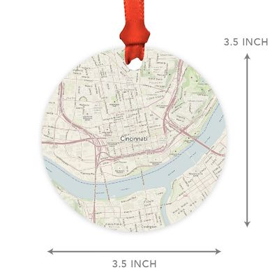 Wood MDF Ornament  Cincinnati, Ohio Map Image 2