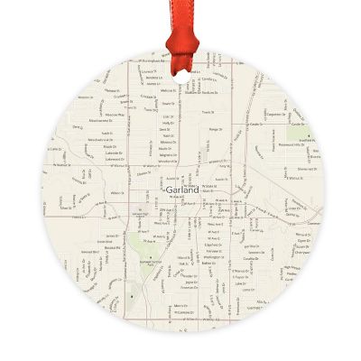 Wood MDF Ornament  Garland, Texas Map Image 3