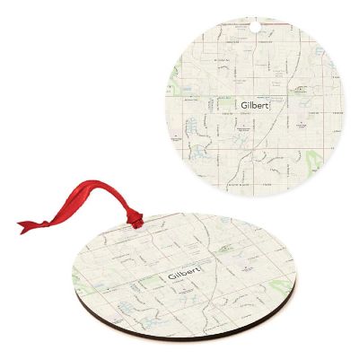 Wood MDF Ornament  Gilbert, Arizona Map Image 2