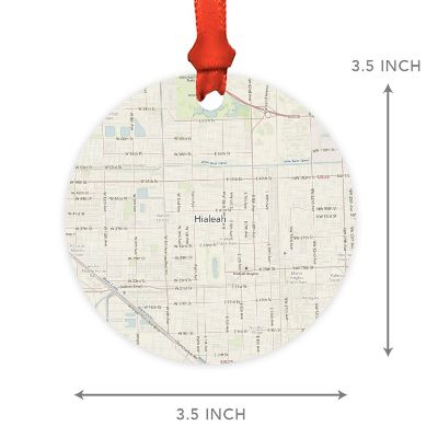 Wood MDF Ornament  Hialeah, Florida Map Image 2