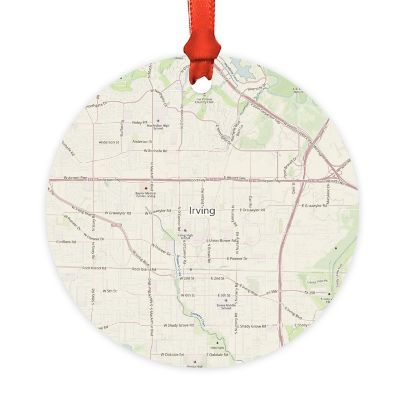 Wood MDF Ornament  Irving, Texas Map Image 1