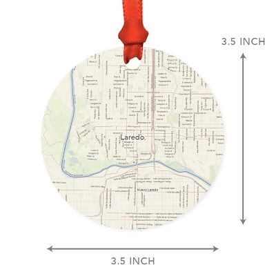Wood MDF Ornament  Laredo, Texas Map Image 1