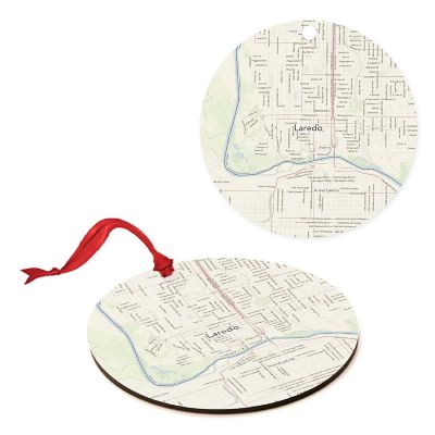 Wood MDF Ornament  Laredo, Texas Map Image 2