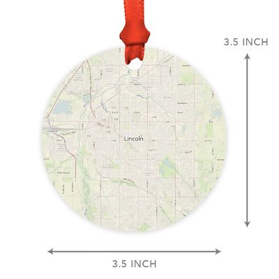 Wood MDF Ornament  Lincoln, Nebraska Map Image 1