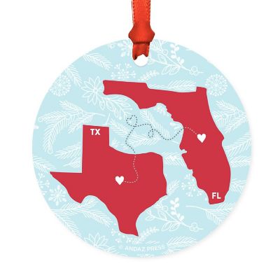 Wood MDF Ornament Long Texas and Florida Image 1