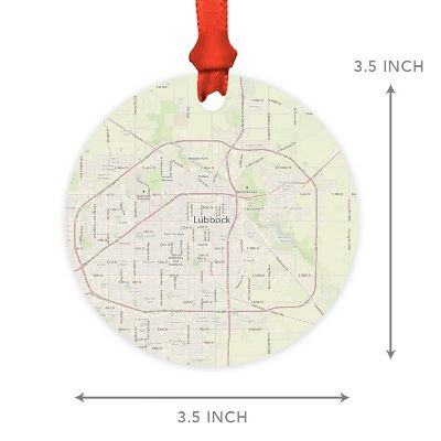 Wood MDF Ornament  Lubbock, Texas Map Image 1