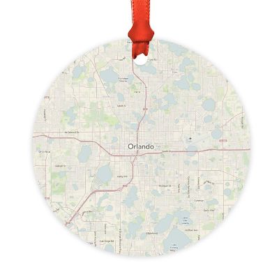 Wood MDF Ornament  Orlando, Florida Map Image 2