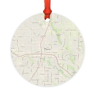 Wood MDF Ornament  Plano, Texas Map Image 1