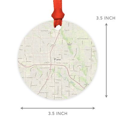 Wood MDF Ornament  Plano, Texas Map Image 1