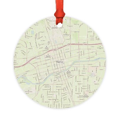 Wood MDF Ornament  Reno, Nevada Map Image 1