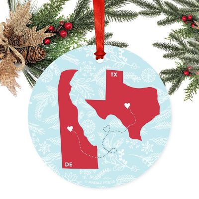 Wood MDF Ornament Texas and Delaware Image 1