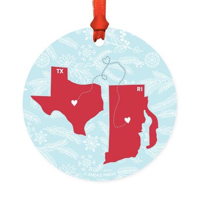 Wood MDF Ornament Texas &amp; Rhode Island Image 1