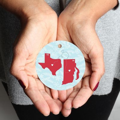 Wood MDF Ornament Texas &amp; Rhode Island Image 2