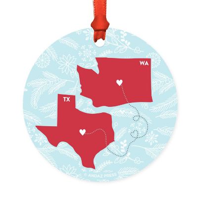 Wood MDF Ornament Texas &amp; Washington Image 1