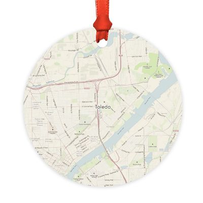 Wood MDF Ornament  Toledo, Ohio Map Image 1