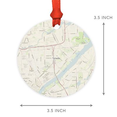 Wood MDF Ornament  Toledo, Ohio Map Image 2