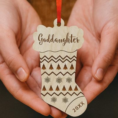 Wood Ornament Best Coach Ever Stocking Image 1