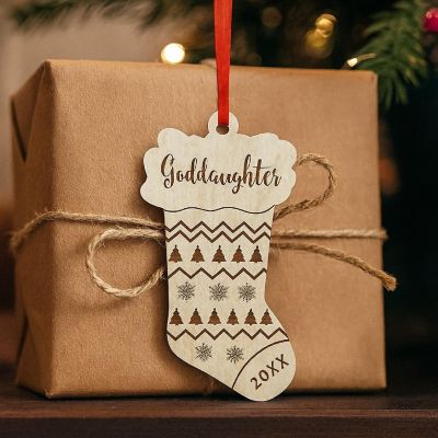 Wood Ornament Best Coach Ever Stocking Image 2